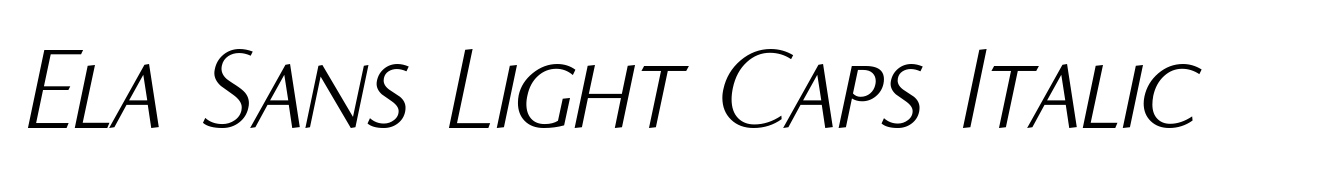 Ela Sans Light Caps Italic